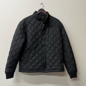 Banana Republic Men's Quilted Black Jacket - Lightweight Insulated Coat